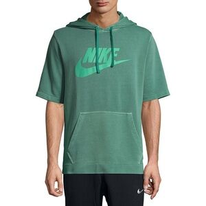 Nike Men's Sage Green Short Sleeve Hoodie